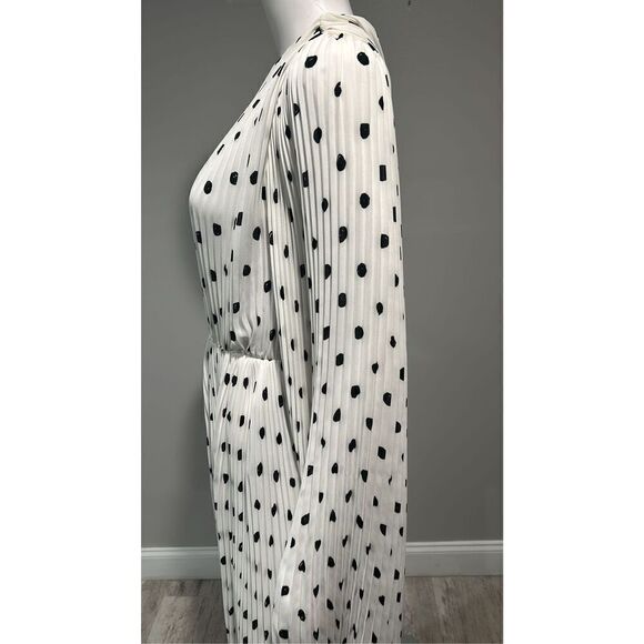 Balenciaga Pleated Polka Dot Crepe Midi Dress Size 6 (38) - Picture 14 of 15